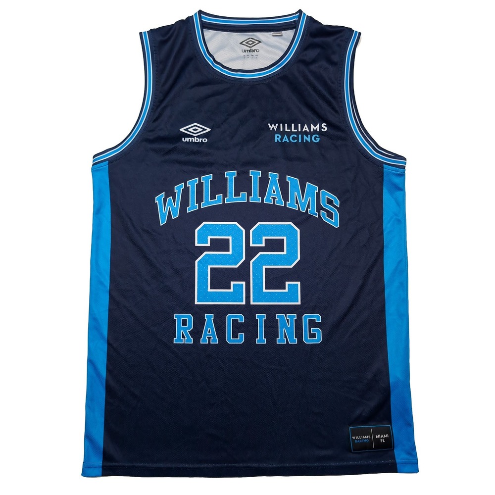 UMBRO Williams Racing Jersey F1 Mens M Blue Excellent Miami GP Basketball Style